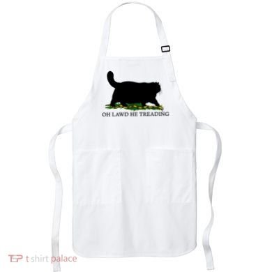 Oh Lawd He Treading Black Cat Apron