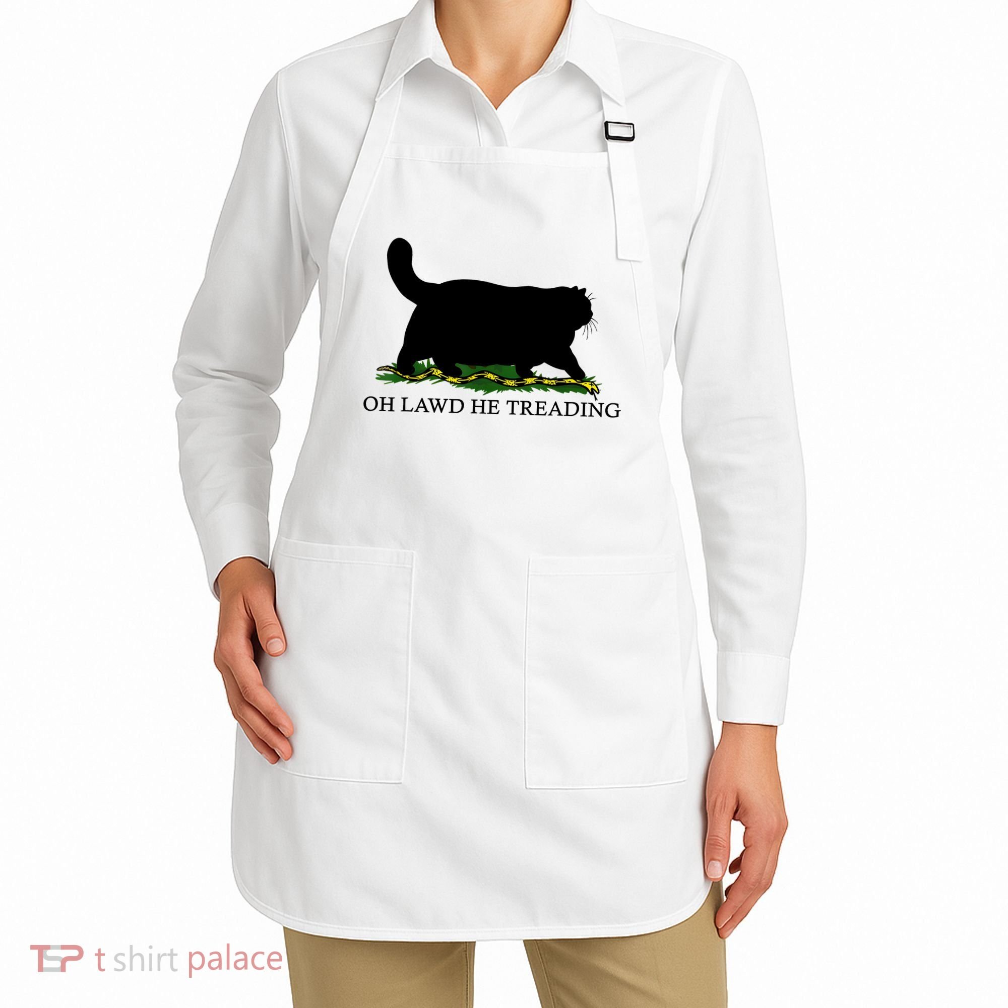 Oh Lawd He Treading Black Cat Apron