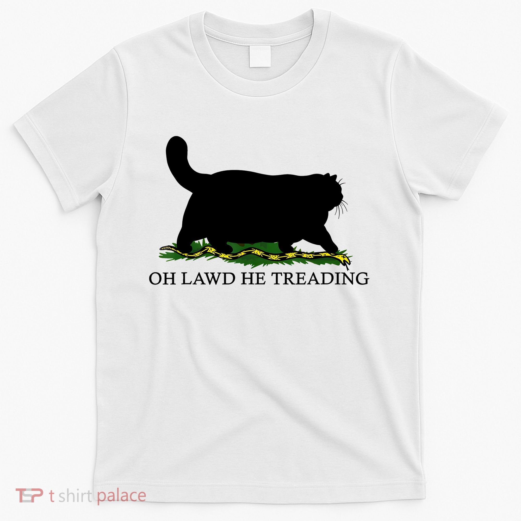 Oh Lawd He Treading Black Cat T-Shirt