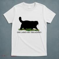Oh Lawd He Treading Black Cat T-Shirt thumb 5