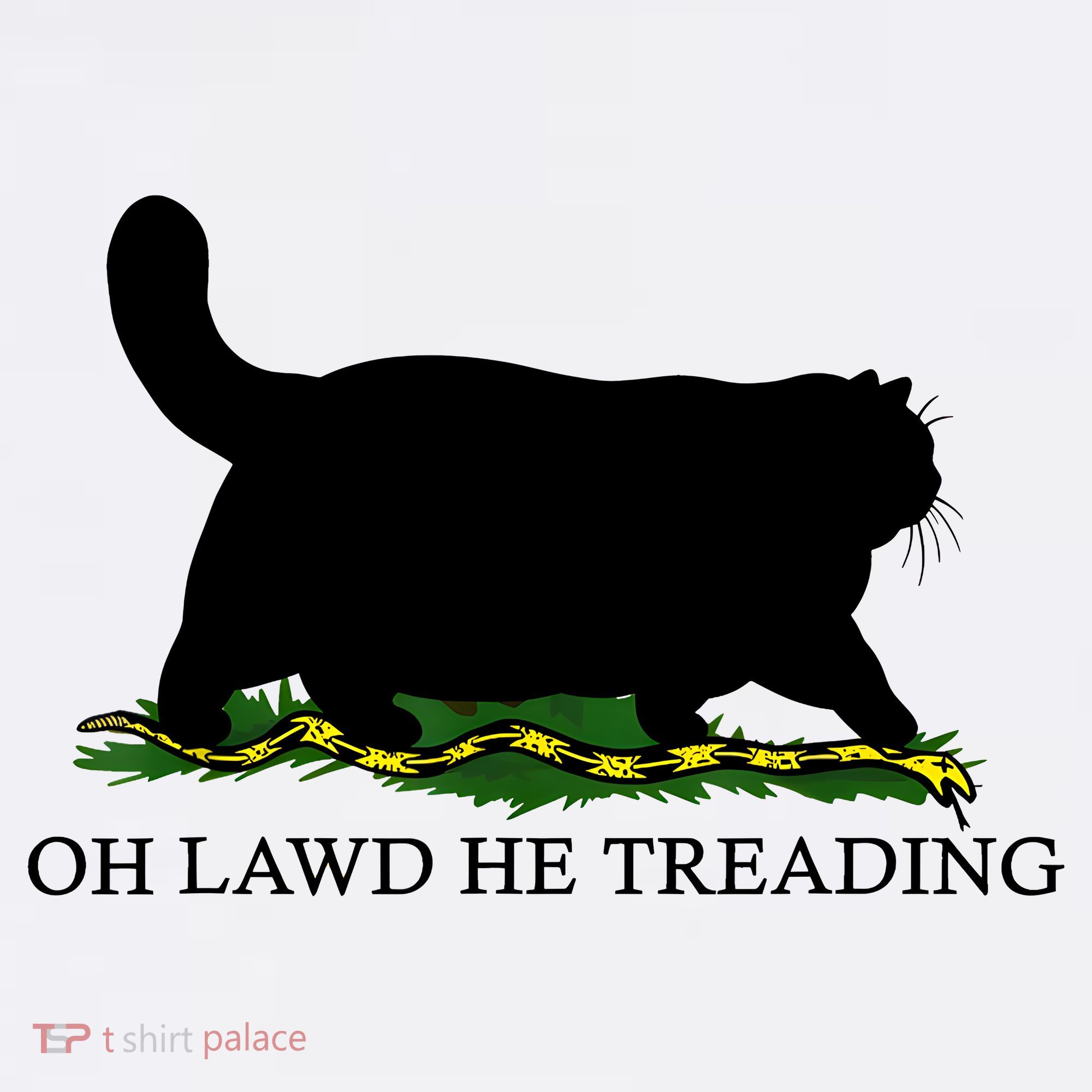 Oh Lawd He Treading Black Cat T-Shirt