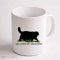 Oh Lawd He Treading Black Cat Coffee Mug thumb 1