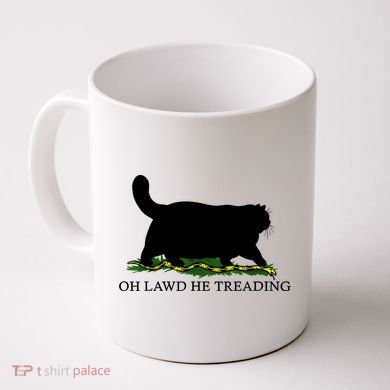 Oh Lawd He Treading Black Cat Coffee Mug