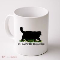 Oh Lawd He Treading Black Cat Coffee Mug thumb 0