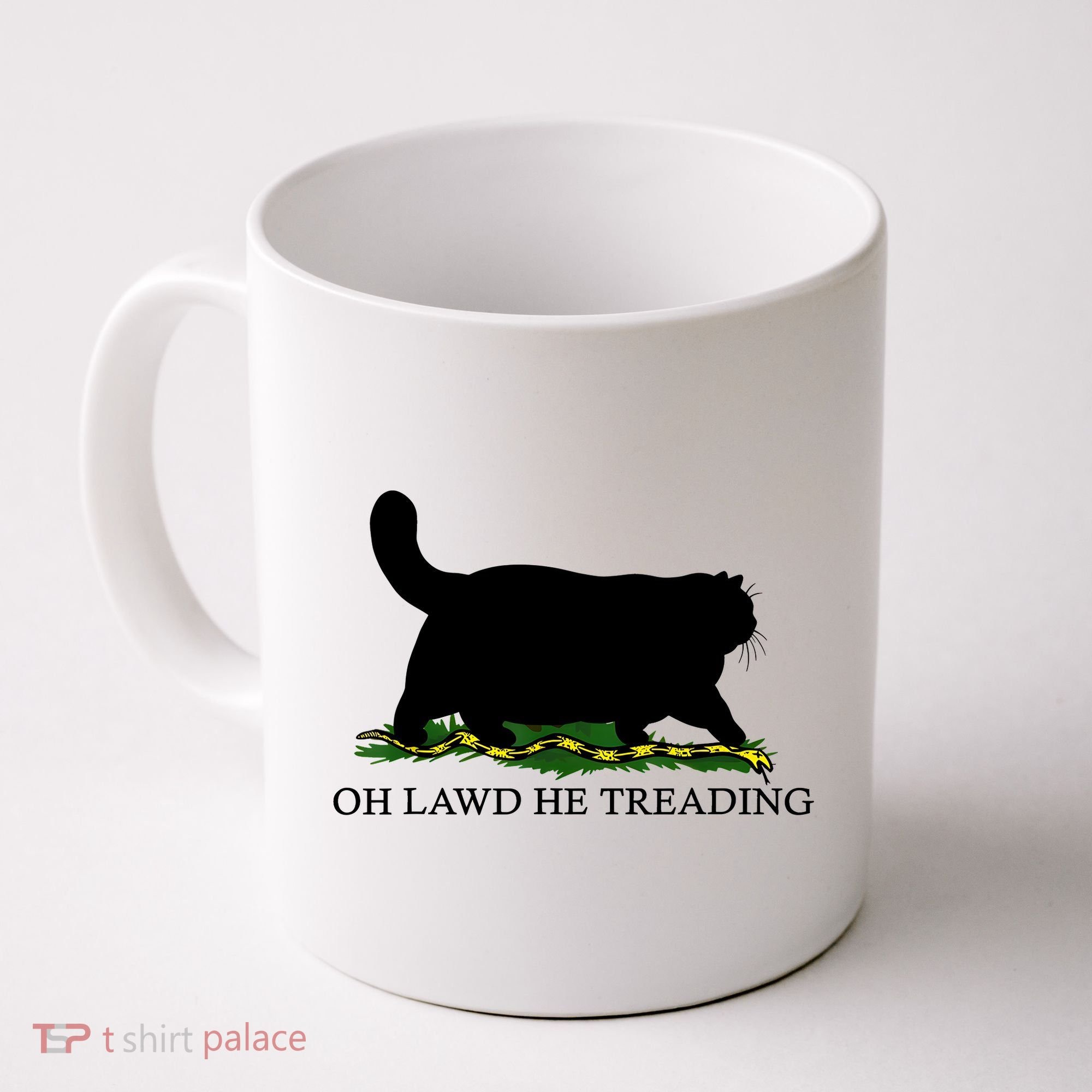 Oh Lawd He Treading Black Cat Coffee Mug