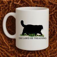 Oh Lawd He Treading Black Cat Coffee Mug thumb 2