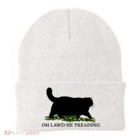 Oh Lawd He Treading Black Cat Beanie thumb 0