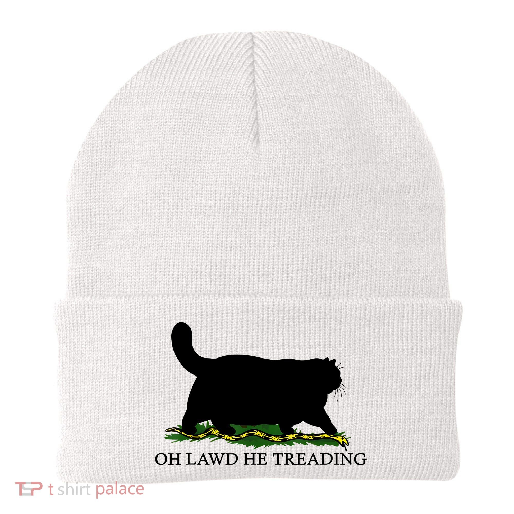 Oh Lawd He Treading Black Cat Beanie