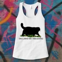 Oh Lawd He Treading Black Cat Women's Tank Top thumb 3