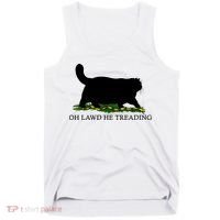 Oh Lawd He Treading Black Cat Tank Top thumb 0