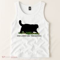 Oh Lawd He Treading Black Cat Tank Top thumb 2