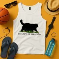 Oh Lawd He Treading Black Cat Tank Top thumb 4