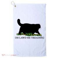 Oh Lawd He Treading Black Cat Golf Towel thumb 0