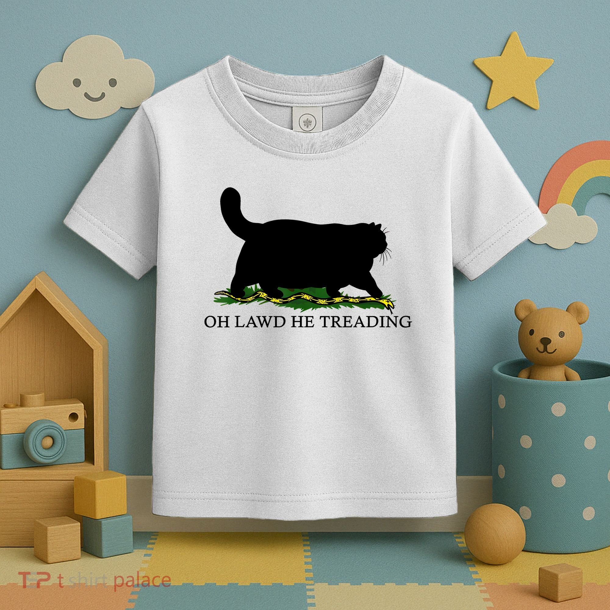 Oh Lawd He Treading Black Cat Toddler T-Shirt