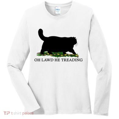 Oh Lawd He Treading Black Cat Women's Long Sleeve Shirt