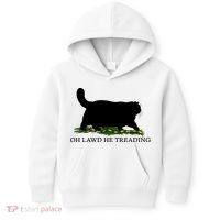 Oh Lawd He Treading Black Cat Kids Hoodie thumb 0
