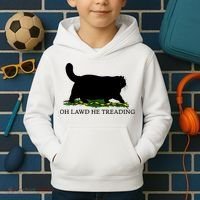 Oh Lawd He Treading Black Cat Kids Hoodie thumb 2