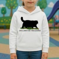 Oh Lawd He Treading Black Cat Kids Hoodie thumb 3
