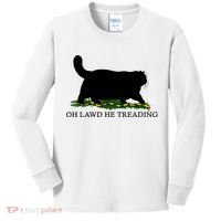 Oh Lawd He Treading Black Cat Kids Long Sleeve Shirt thumb 0