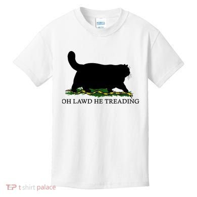 Oh Lawd He Treading Black Cat Kids T-Shirt