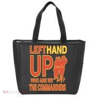 Official Left Hand Up Who Are We The Commanders Tote Bag thumb 0
