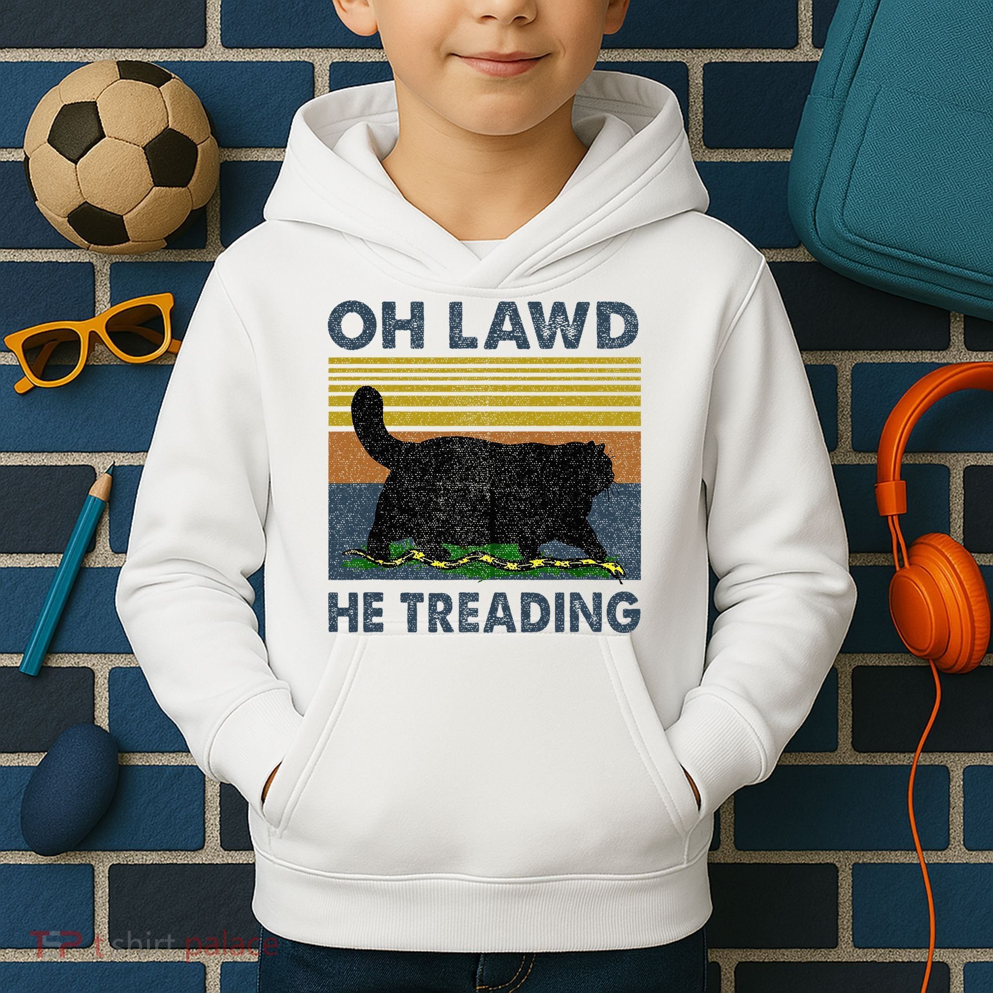 Oh Lawd He Treading Kids Hoodie