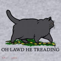 Oh Lawd He Treading Funny Fat Cat Women's Sweatshirt thumb 2