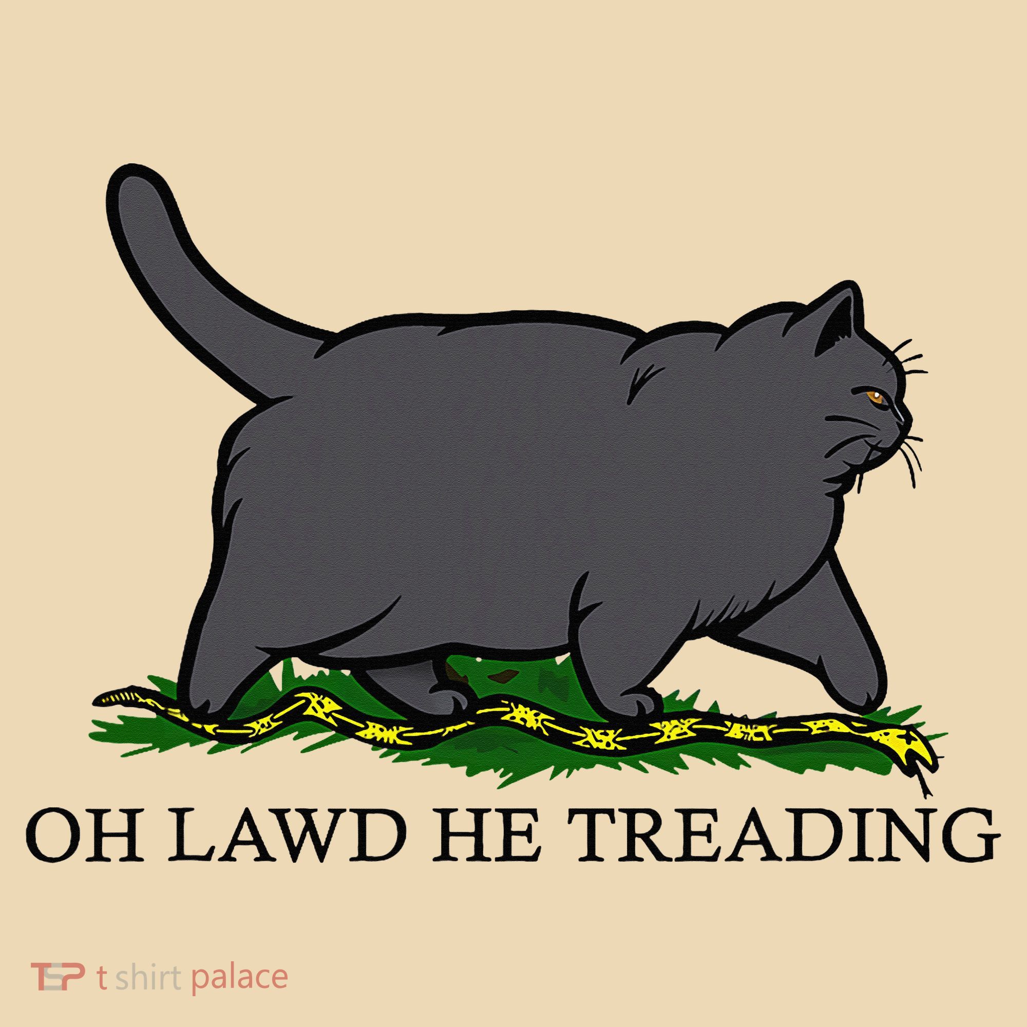 Oh Lawd He Treading Funny Fat Cat Tote Bag
