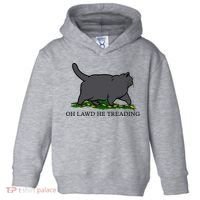 Oh Lawd He Treading Funny Fat Cat Toddler Hoodie thumb 0