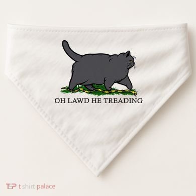 Oh Lawd He Treading Funny Fat Cat USA-Made Doggie Bandana