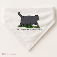 Oh Lawd He Treading Funny Fat Cat USA-Made Doggie Bandana thumb 0