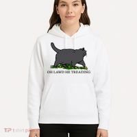 Oh Lawd He Treading Funny Fat Cat Hoodie thumb 5
