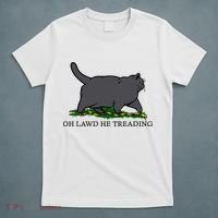 Oh Lawd He Treading Funny Fat Cat T-Shirt thumb 5