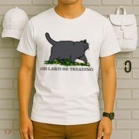 Oh Lawd He Treading Funny Fat Cat T-Shirt thumb 6