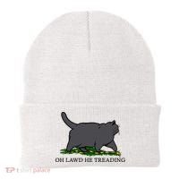 Oh Lawd He Treading Funny Fat Cat Beanie thumb 0