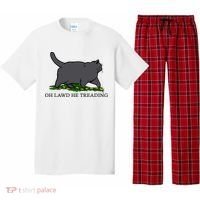 Oh Lawd He Treading Funny Fat Cat Pajama Set thumb 0