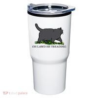 Oh Lawd He Treading Funny Fat Cat Tumbler thumb 0