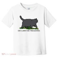 Oh Lawd He Treading Funny Fat Cat Toddler T-Shirt thumb 0