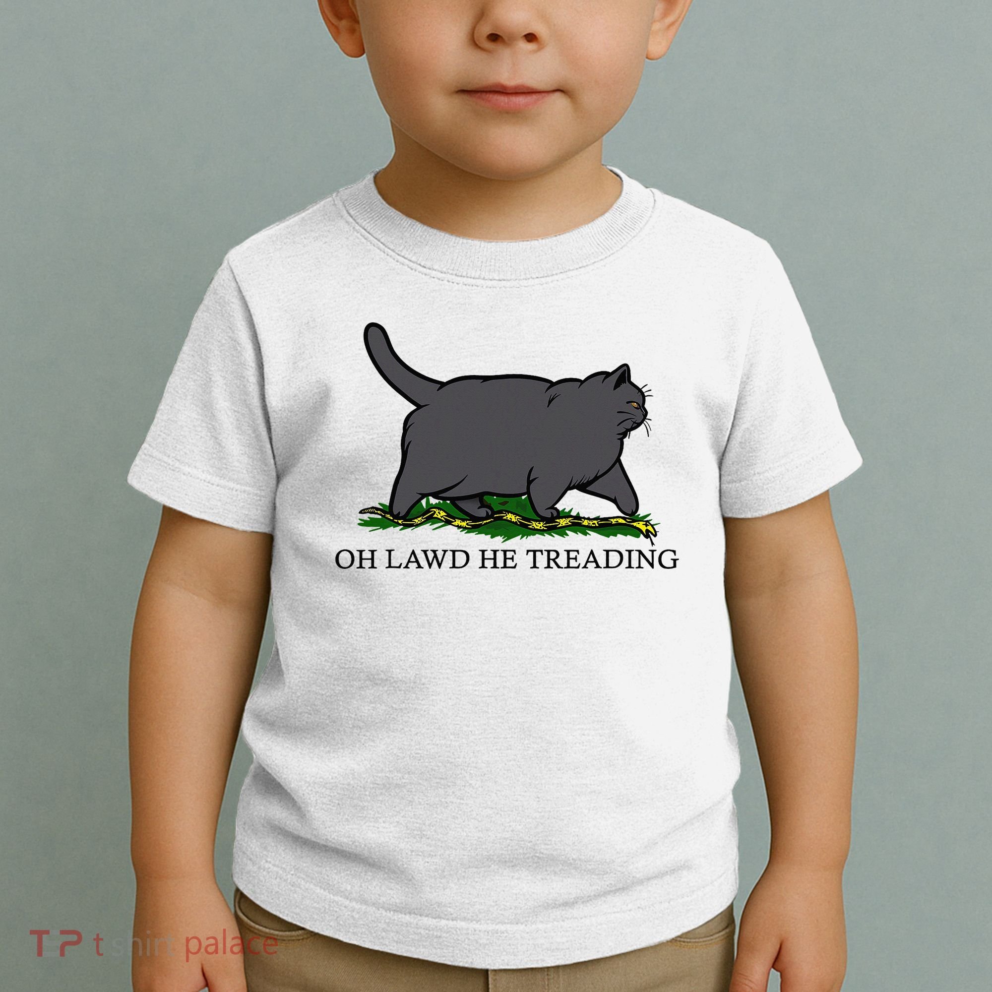 Oh Lawd He Treading Funny Fat Cat Toddler T-Shirt