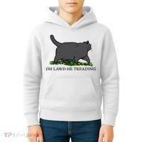 Oh Lawd He Treading Funny Fat Cat Kids Hoodie thumb 4