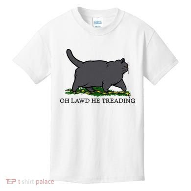 Oh Lawd He Treading Funny Fat Cat Kids T-Shirt