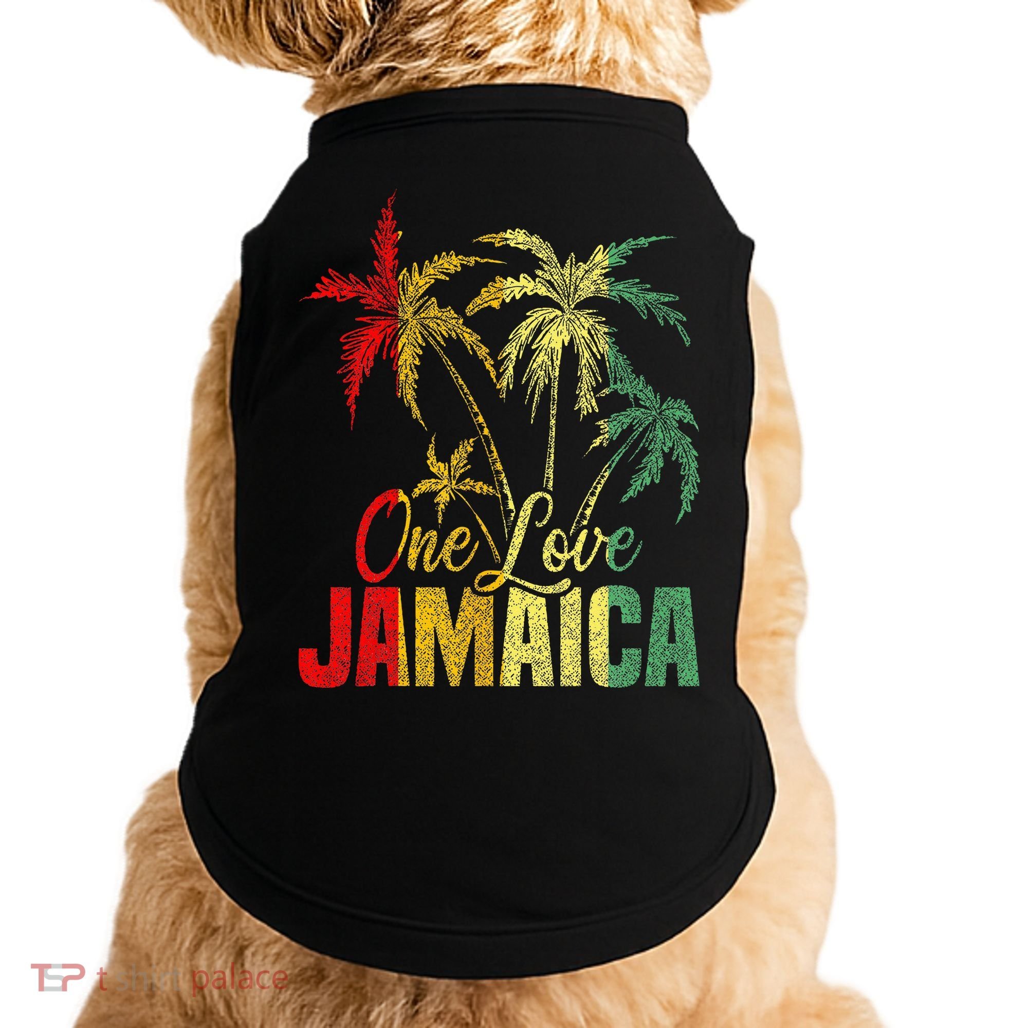One Love Jamaica Caribbean Vacation Reggae Doggie Tank