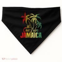 One Love Jamaica Caribbean Vacation Reggae USA-Made Doggie Bandana thumb 0
