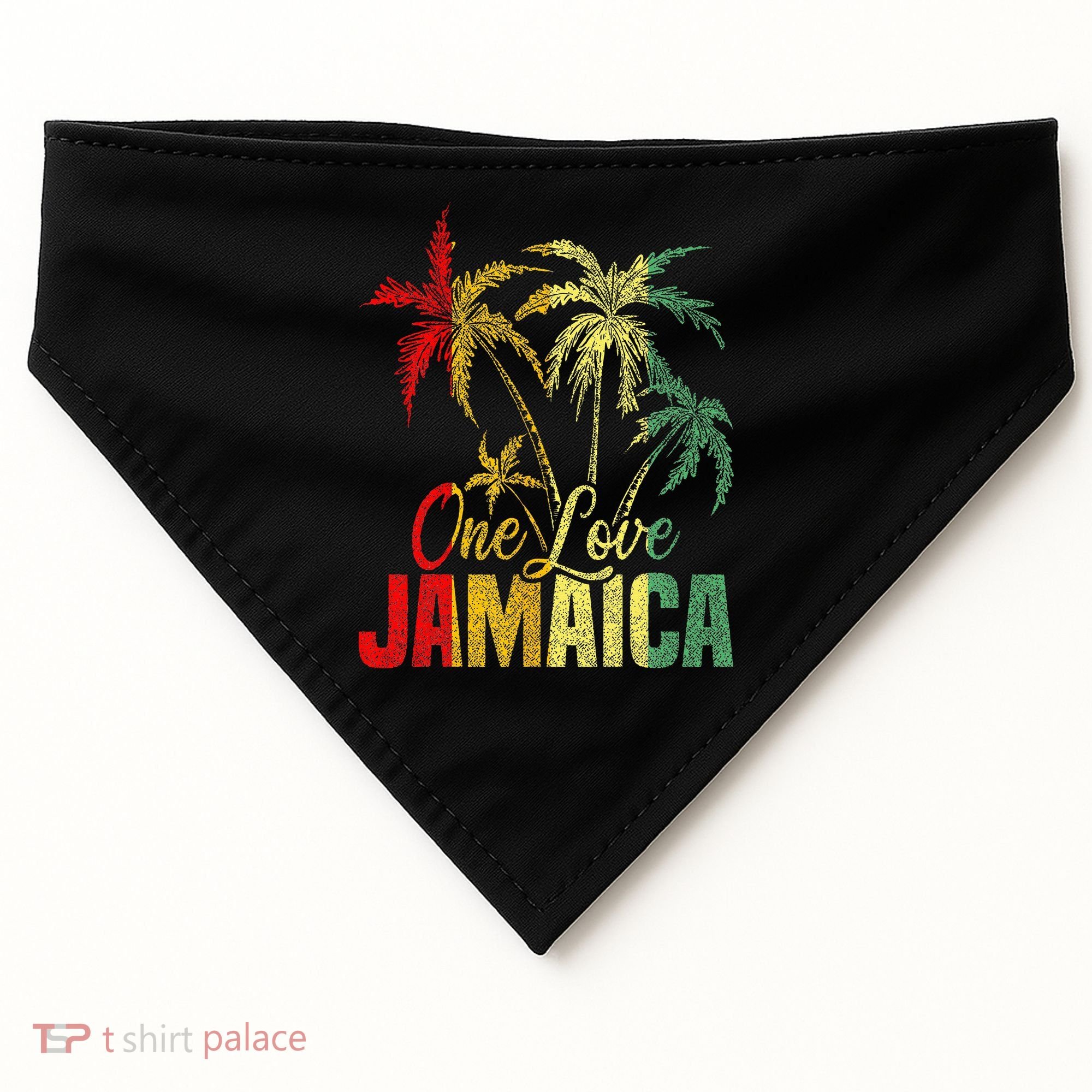 One Love Jamaica Caribbean Vacation Reggae USA-Made Doggie Bandana