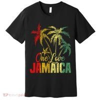 One Love Jamaica Caribbean Vacation Reggae Premium T-Shirt thumb 0