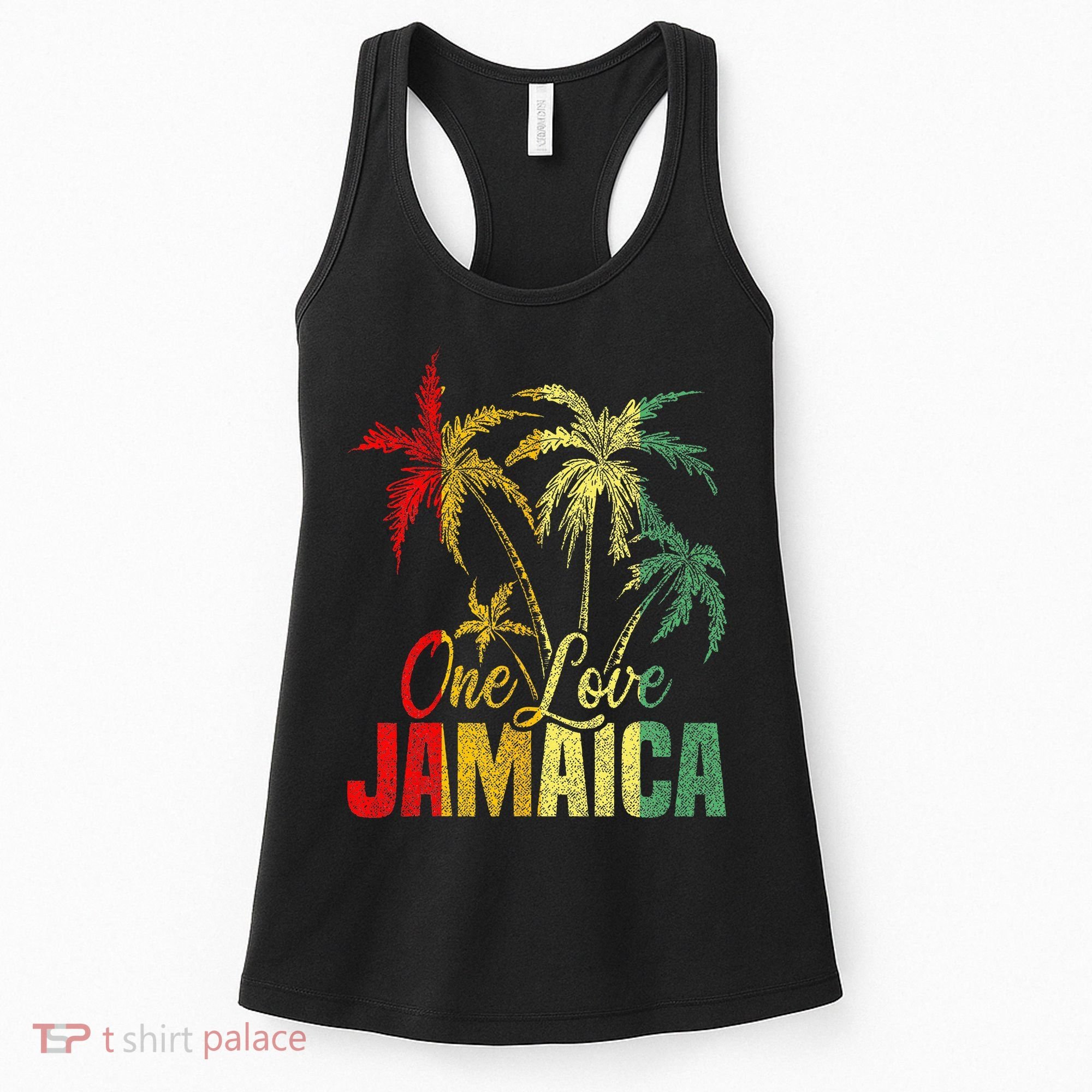 One Love Jamaica Caribbean Vacation Reggae Women's Tank Top