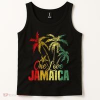 One Love Jamaica Caribbean Vacation Reggae Tank Top thumb 2