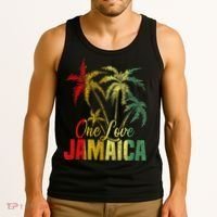 One Love Jamaica Caribbean Vacation Reggae Tank Top thumb 3