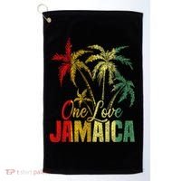 One Love Jamaica Caribbean Vacation Reggae Golf Towel thumb 0