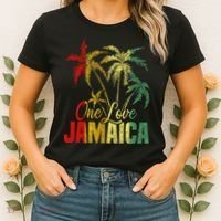 One Love Jamaica Caribbean Vacation Reggae Women's T-Shirt thumb 2